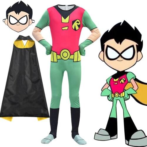 2021 New Cosplay Teen Titans GO Lian Huoha Clothes Shawl Mask Costume Halloween Performance Costume Suit