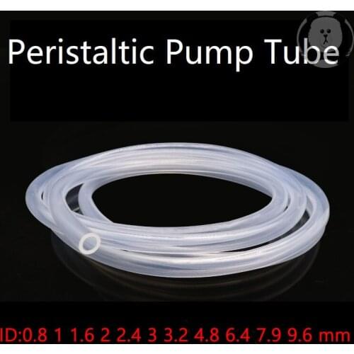 Peristaltic Pump Tube ID 0.8 1 1.6 2 2.4 3.2 4.8 6.4 7.9 9.6 mm Soft Silicone Hose Flexible Food Grade Nontoxic Transparent