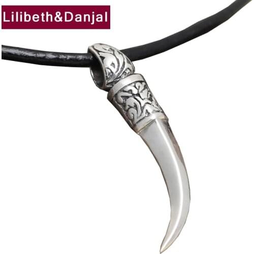 Wolf Tooth Charm Pendant 100% Real 925 Sterling Silver Jewelry Necklace Pendant Gift for Men Women Makeing Fine jewelry 2021 F12