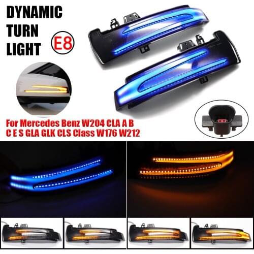 For Benz W176 W246 W212 W204 CLA C117 GLA GLK W221 CLS W218 Dynamic Turn Signal Light LED Side Wing Rearview Mirror Blinker