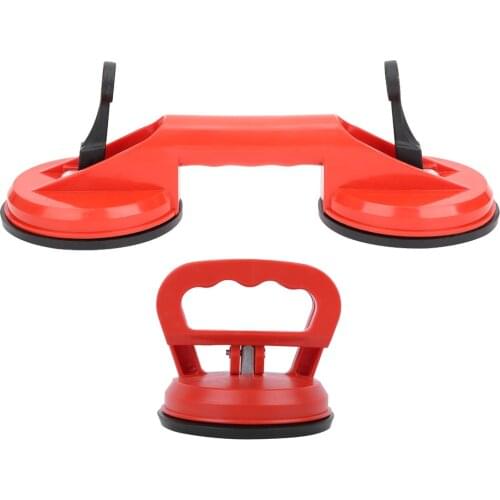 Single/Double Head Suction Cup Red Plastic Glass Dent Puller Tile Floor Extractor Door Plate Panel Carrying Tool Car Repair Tool