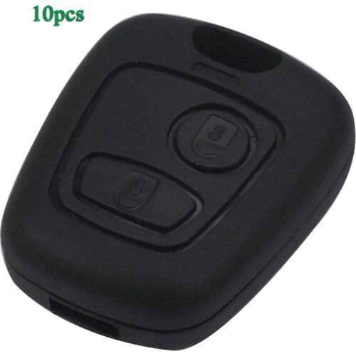 Bilchave 10pcs/Lot 2 Button Replacement Car Remote Key Case Shell Fob For Citroen C1 C4 For Peugeot 107 207 307 407 206 306 406