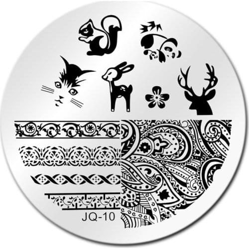 Animal Cat Nail Art Stamping Template Image Plate JQ10 Nail Stamping Plates Manicure Stencil Set For Nail 3D Steel Stamping