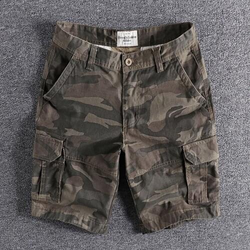 Summer Camouflage tooling shorts mens loose American casual wear summer trend sports trouser pure cotton high qualit 28-38