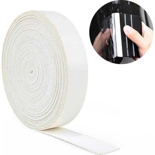 FOSHIO 10M Tint Scraper Vinyl Felt Tape Carbon Fiber Film Plastic Squeegee Edge Protective Suede Cloth Waterproof Wrapping Tool