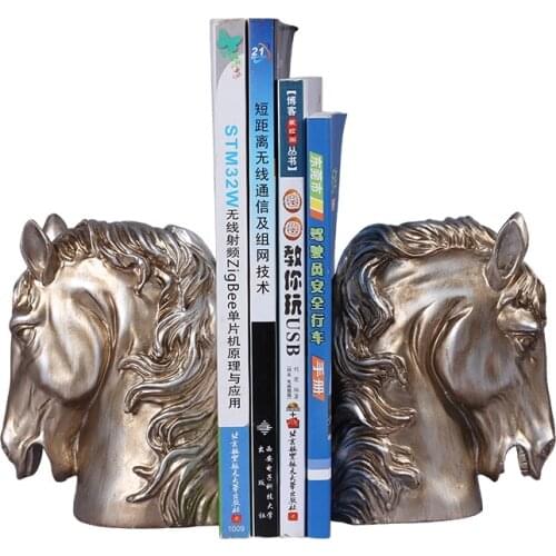 2PCS/SET EUROPEAN BRONZE HORSE HEAD STATUE HORSE ART SCULPTURE ANIMAL FIGURINE RESIN CRAFTS HOME DECORATIONS OPENING GIFT R1404