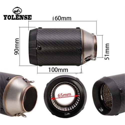Universal 51MM Motorcycle Carbon Fiber Muffler Exhaust Pipe System For HONDA CB600 CB1000R CBR600RR CBR1000RR Hornet 600 900