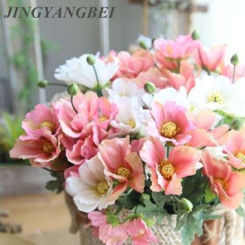 Spring Persian Chrysanthemu Silk Artificial Daisy Flower Bouquet For Home Living Room Decoration Garden Party Decor Fake Flower
