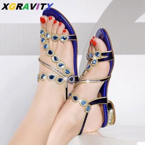 XGRAVITY All Matched New Designer Flat Shoes Sexy Ladies High Heels Elegant Women Party Sandals Leisure Evening Shoes Bridal