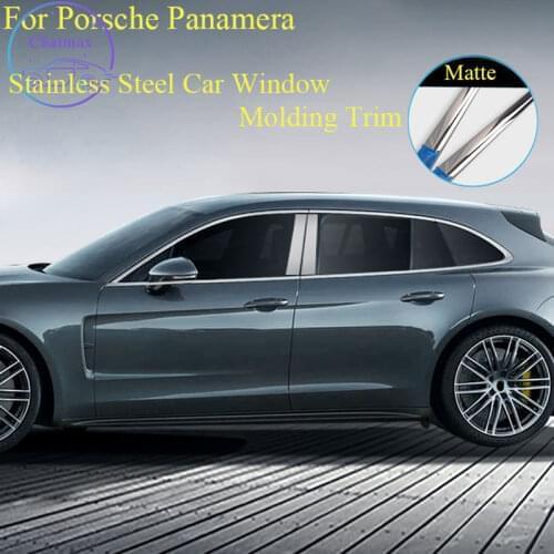 Car Window Center Mid Pillar Bright Strip for Porsche Panamera 2010-2020 Stainless Steel Bar Car Window Molding Trim Decoration