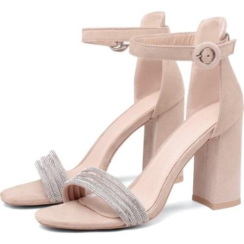 High heeled womens stiletto 2020 spring and autumn new versatile crystal Sequin French girl pointed sexy shoes