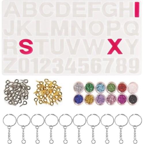 1 Set Crystal Epoxy Resin Mold Alphabet Letter Number Pendants Casting Silicone Mould DIY Crafts Jewelry Making Tools