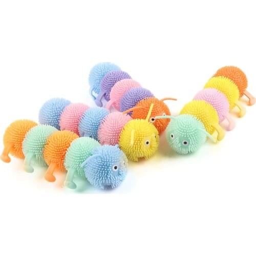 1pcs Colorful Caterpillar Puffer Toy Kids Caterpillar Sensory Toy Party Set Stress Reliever Toys for Adults Random Color