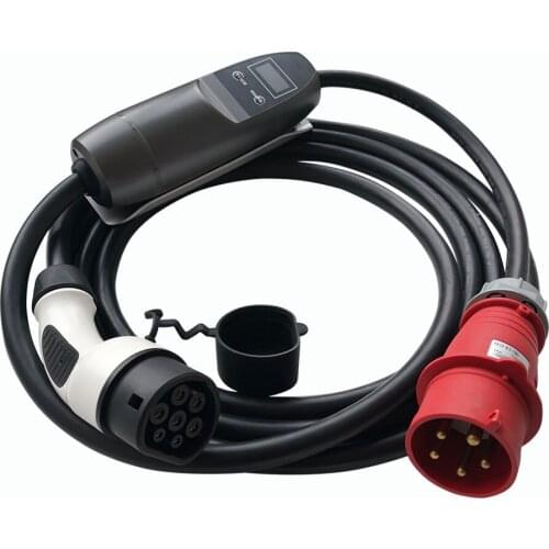 11KW 3Phase IEC62196 Mode2 EV Charger Controller Box 16A 6A 32A 8A With Red CEE for Audi BMW i3,BMW i8