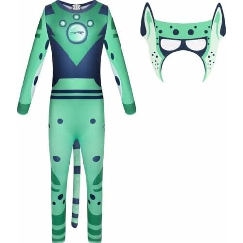 2020 Halloween Costumes for Kids Anime Wild Kratts Cosplay Bodysuit Boys Character Jumpsuits Fancy Dress Party Clothes with Mask