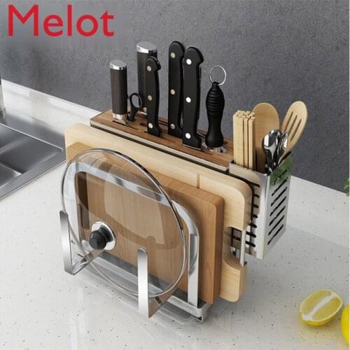 304 Stainless Steel Knife Holder Kitchen Supplies Knife Shelf Stand Kitchen Knife Cutting Board Kitchen Accessories Organizer