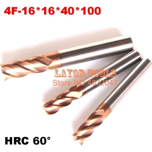 4F-16 HRC60,carbide Square Flatted End Mills coating:nano 4 flute diameter 16 mm, The Lather,boring Bar,cnc,machine