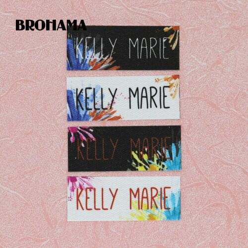 64 pieces Custom logo labels, Name iron on label, Custom Clothing tags, Organic Cotton Labels