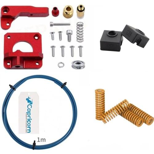 Capricorn Bowden PTFE tube XS Series 1M Tube, Red Metal Extrusion Frame,Spring, MK9 Black Silicone.for Ande 3/3 Pro/5/CR10