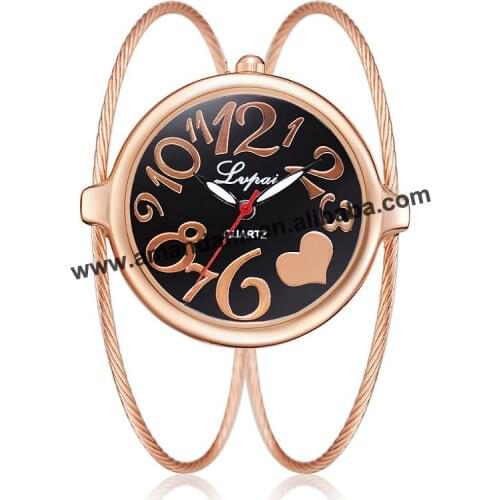 Womens Fashion Casual Alloy Wire Quartz Analog Bracelet Bangle Wrist Watch Hot Fashion Women Big Number Wrist Watches