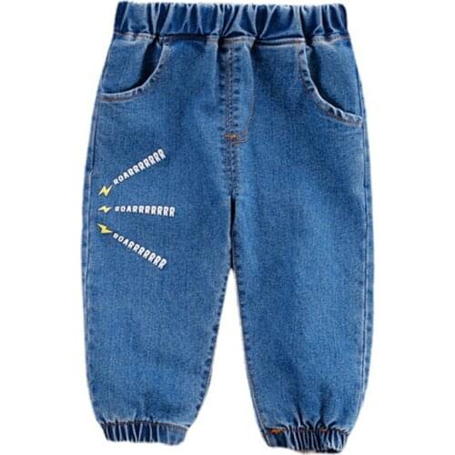 Childrens jeans Autumn Spring 2021 Trend New Casual Long Pants Trousers for Girl Kids Clothes Baby Boys Girls Denim Pants Jeans