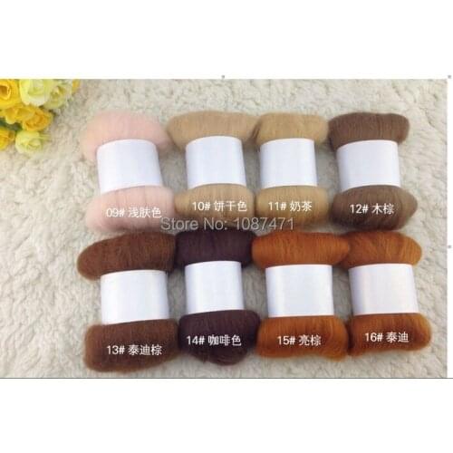 Roving merino wool felt filler for toys home decor Poke fun handmade materials diy wool strip wool felt brown 10 Free shipping