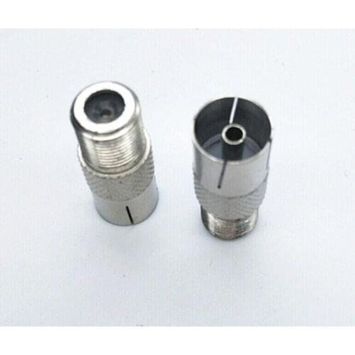 KNONEWIN 100PCS F Female to PAL Female 9.5mm TV Satellite Antenna RF Coax FM Adapter Connector