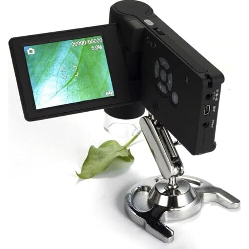 500X Zoom Mobile Digital Microscope 3'' LCD Display Screen 5MP HD Foldable USB Lithium Battery 8 LED PC Magnifier Camera Tools