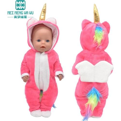 Baby clothes for doll fit 43cm toy born doll accessories and American doll pink fur collar coat + trousers