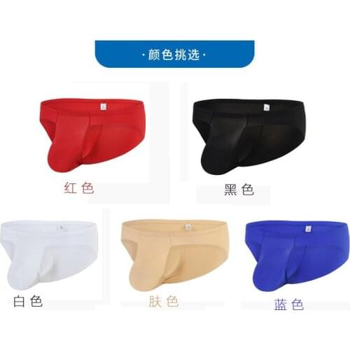 Wholesale ice silk panties transparent triangle pants sexy perspective panties Euro code solid color pants head beach shortsT