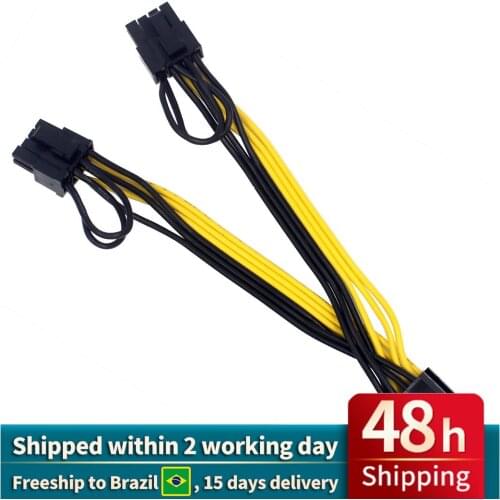 PCI-E PCIE 8p Female to 2 Port Dual 8pin 6+2p Male GPU Graphics Video Card Power Cable Cord 18AWG Wire F19803