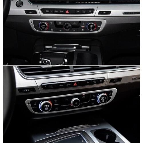 Fit for Audi 16-19 new Q7 air conditioning knob frame decorative light strip center console bright frame panel modification