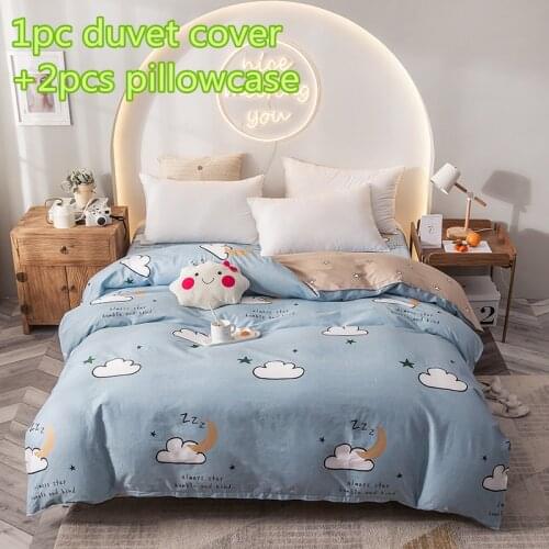 Cartoon clouds 1PCS Duvet Cover 2pcs Pillowcase 220*240 Bedding Quilt Blanket Comforter Cover Printing Single Double Queen King