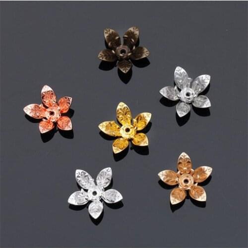 SIXTY TOWFISH 20 Pieces DIY Jewelry Accessories Size 12*7mm Copper Materials Flower Slice Charms