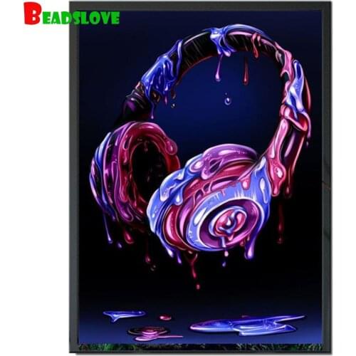 Full Diamond Embroidery Headset Diamond Painting Cartoon Full drill Square Mosaic diamond picture puzzle 5d ,2021 New Hot Gift