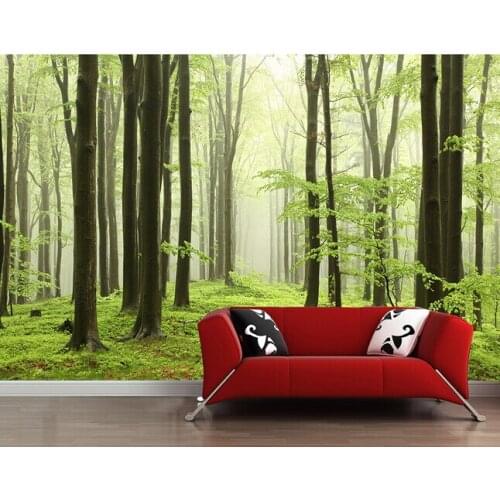 Custom landscape wallpaper, green forest landscape for the living room bedroom TV background wall waterproof papel de parede