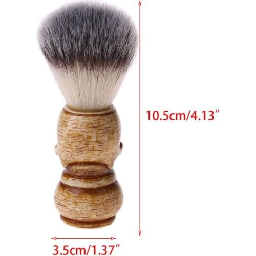 Y1UF Shaving Brush Badger Bristle Hair Skull Hand Made Wooden Handle -Mens Gift