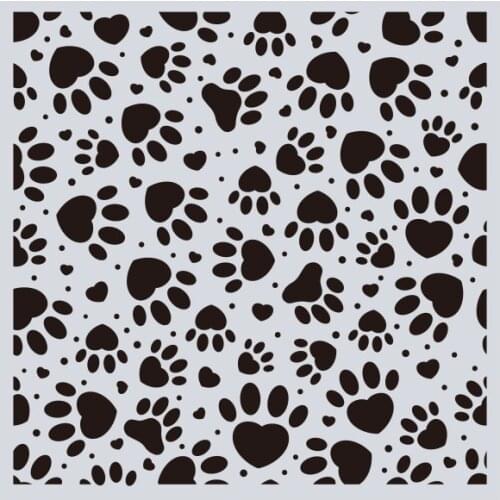 15*15 Dogs foot Layering Stencils for scrapbook/photo album Decorative Embossing spray painting tool graffiti hand home decor