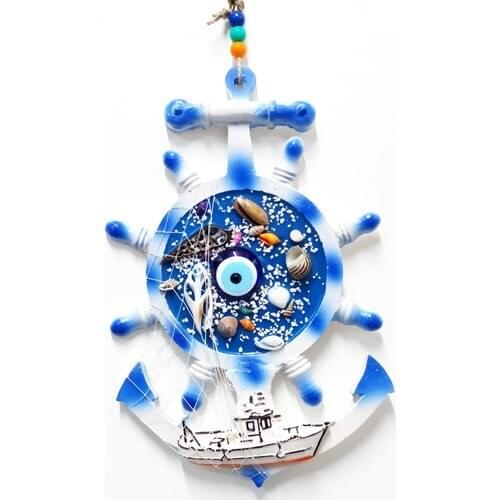 Evil Eye Beaded Sailboat Rudder Wall Ornament very special decoration for smart consumer