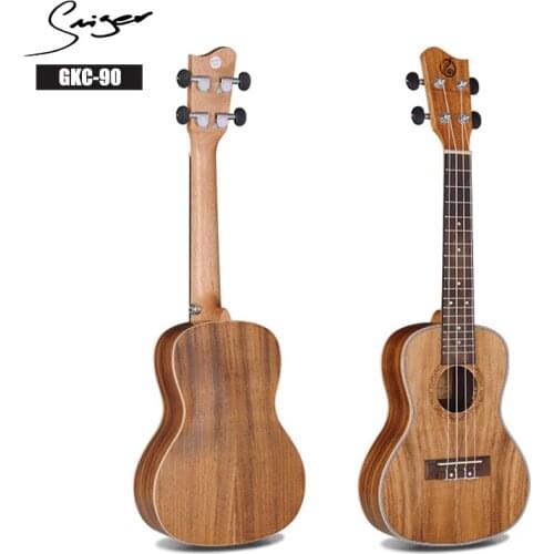 Smiger 1 Set Koa Ukulele GKS-90 21 Inch Soprano Thin Body Ukulele Matt Die-cast Mahogany Neck With Ukulele Capo String