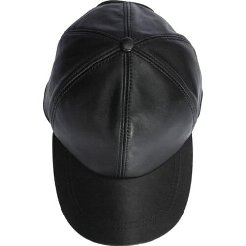 Korean spring and summer color light board black cap and baseball shade flat leather the along Korean men women PU ti K0N2