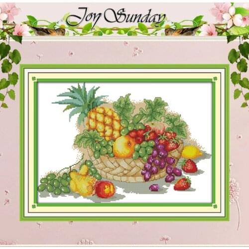 Pineapple and Grape Fruit Basket Counted Cross Stitch 11 14CT Cross Stitch Set Wholesale Cross-stitch Kits Embroidery Needlework