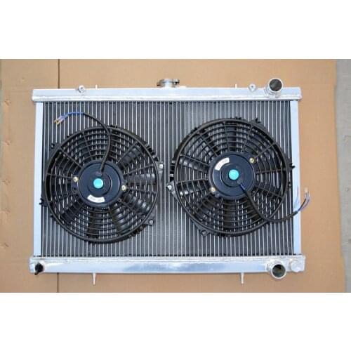 High performance Custom Aluminum Radiator +2*Fan For NISSAN SKYLINE S13 CA18 R32 RB20 High Quality
