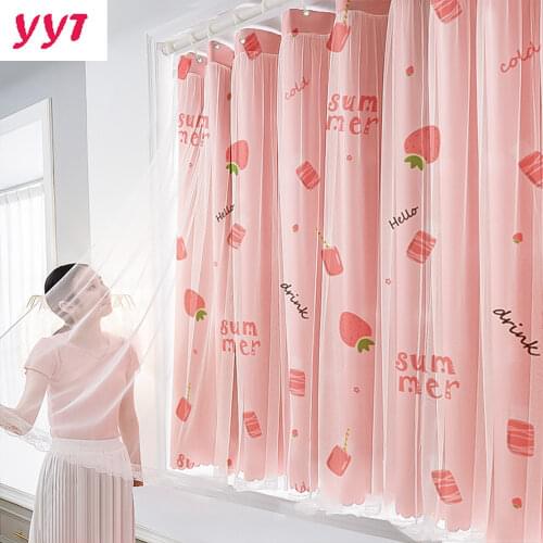 YanYangTian Veil Gauze Curtain Decoration bedroom child pink anti-mosquito curtain sheer white tulle Fly curtain for door