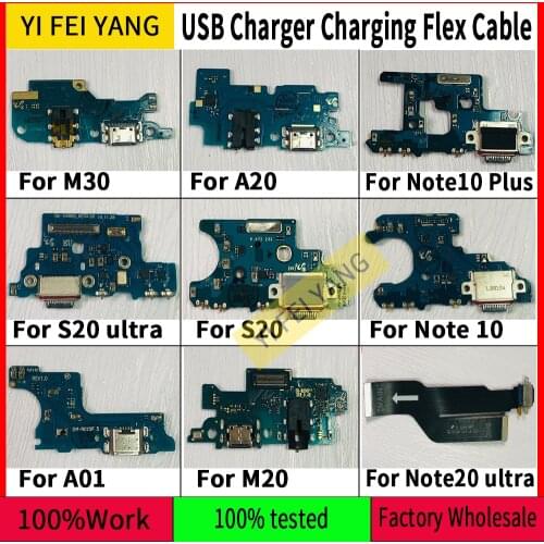 20Pcs OEM For Samsung M30 A20 NOTE 10 20 PLUS S20 Ultra A01 M20 USB Charger Charging Port Dock Connector Board Flex Cable