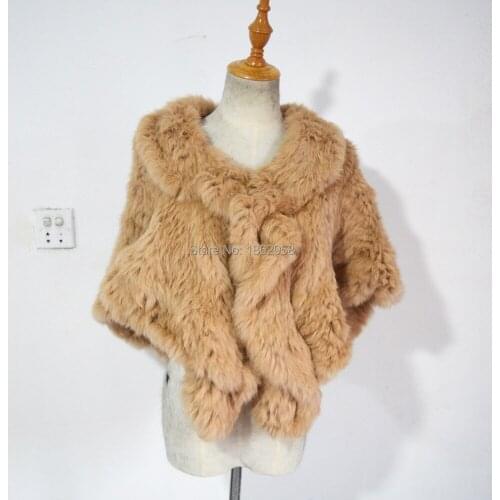 Hot Sale 2019 Wholesale SJ1004 Light Camel Popular Brazil Winter Bunny Big Fur Cape