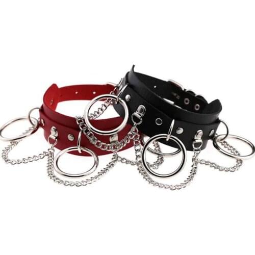 PU Leather Choker Collar For Women Goth Punk Necklace O Collar Chain Sexy Vegan Chocker Bondage Party Gothic Jewelry Gift