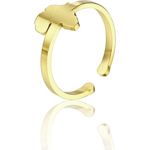 RIR Stainless Steel Africa Map Outline Simple Ring African National Charm Women Jewelry Ring Send Friends Travel Gifts