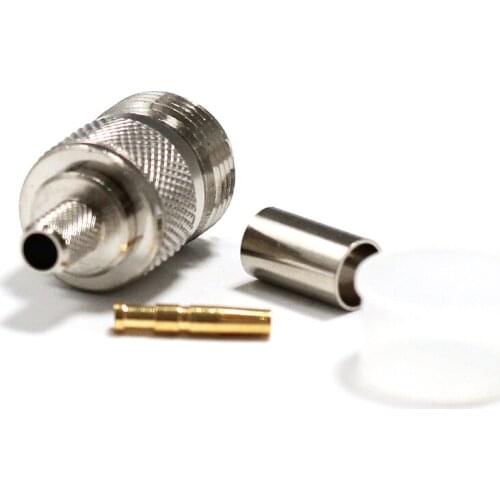 10pcs N Female jack RF Coax Connector Crimp RG58,RG142,RG400,LMR195 Straight Nickelplated NEW wholesale