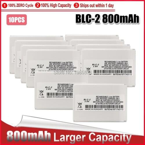 10PCS Original Replacement Battery BLC-2 BLC 2 BLC2 For Nokia 3310 3330 3410 3510 5510 3530 3335 3686 3685 3589 3315 Batteria
